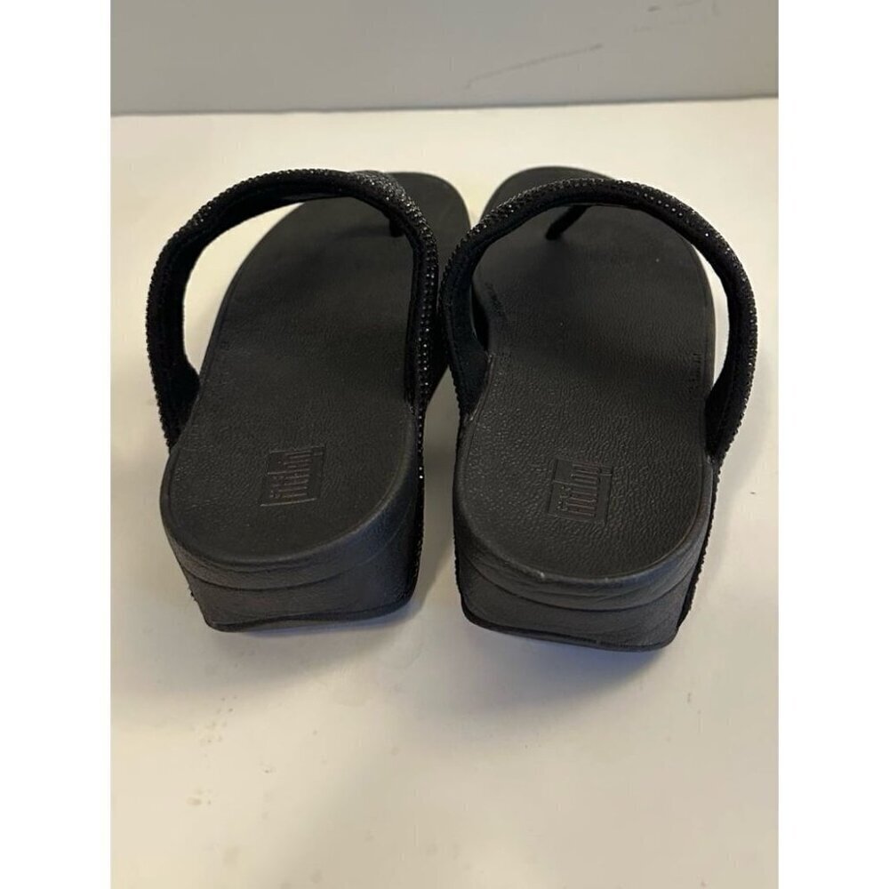 Fitflop Lottie Shimmer Crystal Thong Sandals Black Size EU 38/ US 7 T82-001 - Picture 2 of 10